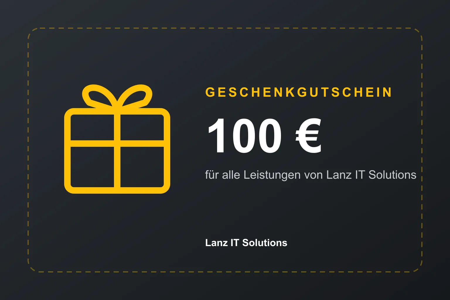 Wertgutschein über 100 Euro mit goldener Schleife