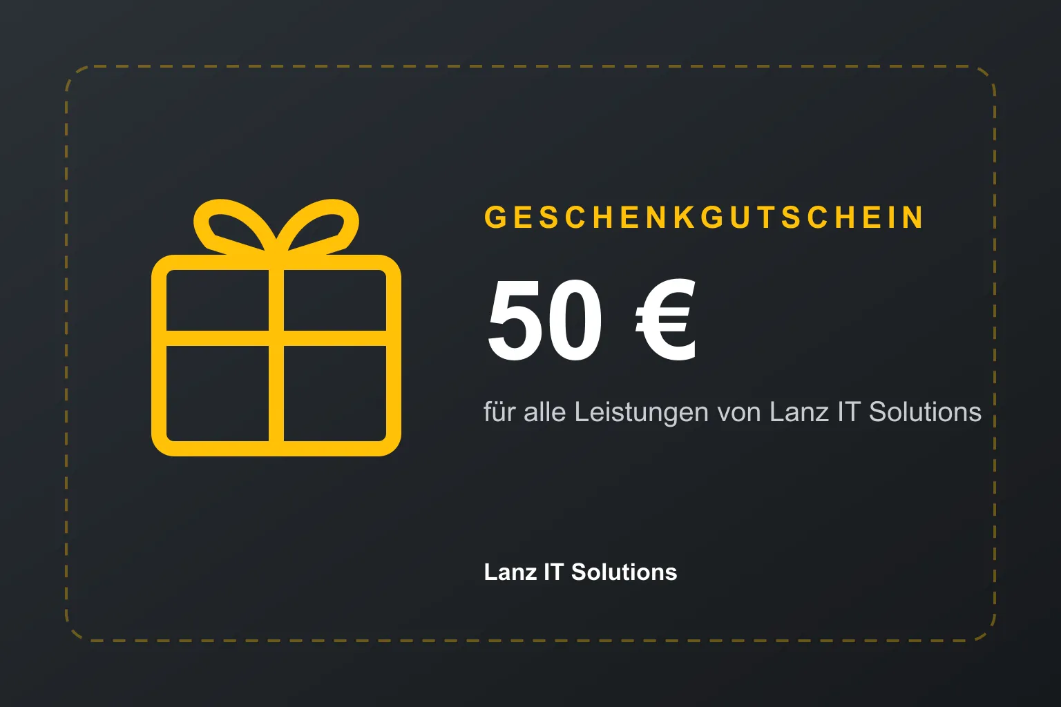 Wertgutschein über 50 Euro mit goldener Schleife